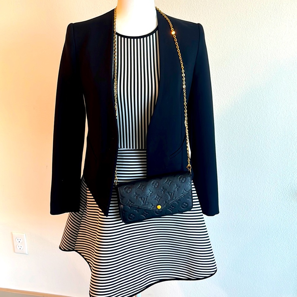 Petite Black & White Stripe Dress (Jacket & Purse NOT included)